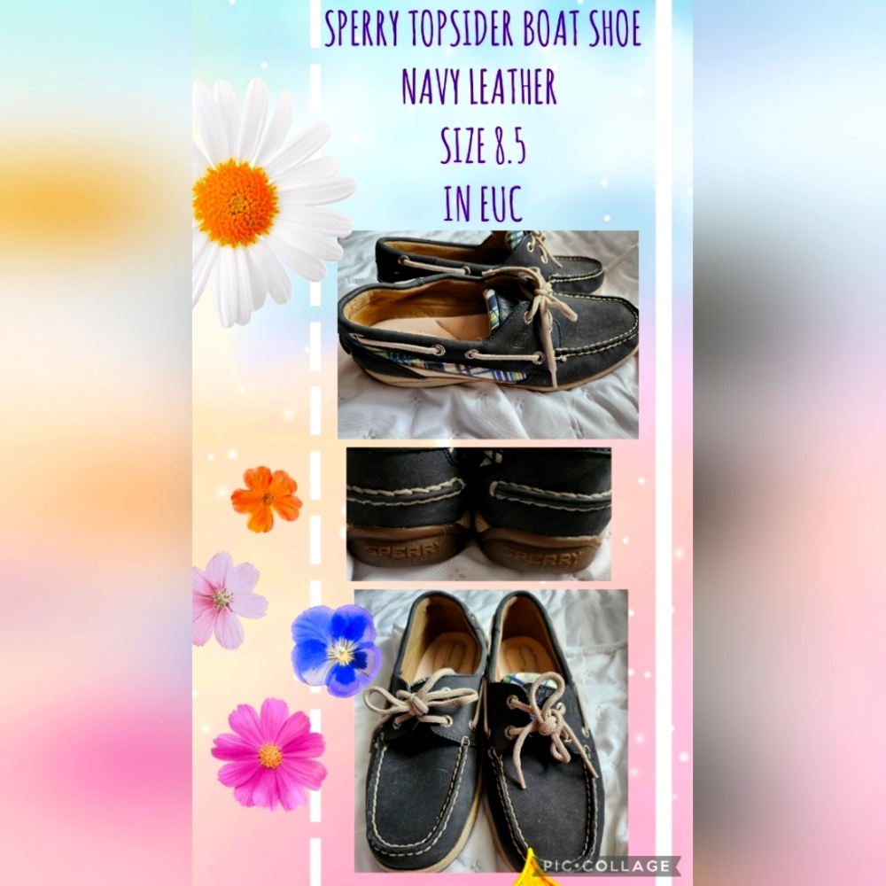 Sperry Topsider NAVY BLUE SIZE 8.5 IN EXCELLENT USED CONDITION! 🌸☀️